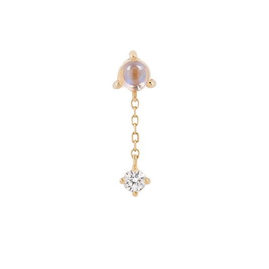 Bianca - Moonstone + White Sapphire - Threadless End-SQ2495407