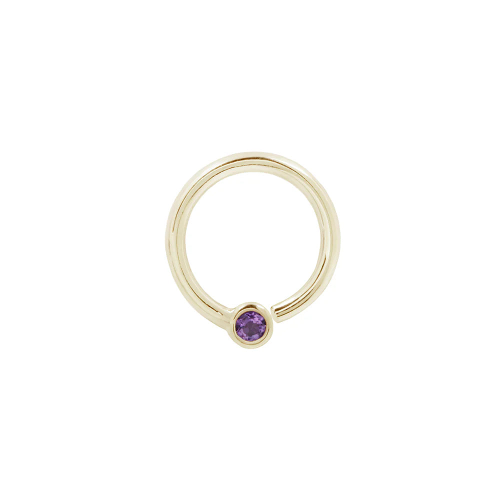 Fixed Bezel Bead Ring - Amethyst